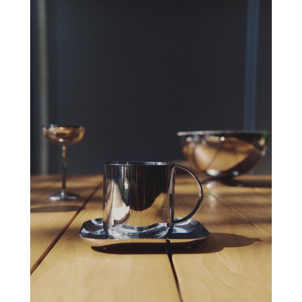 Kubek ze stali nierdzewnej w kolorze srebra Nirela – Kave Home-image-4