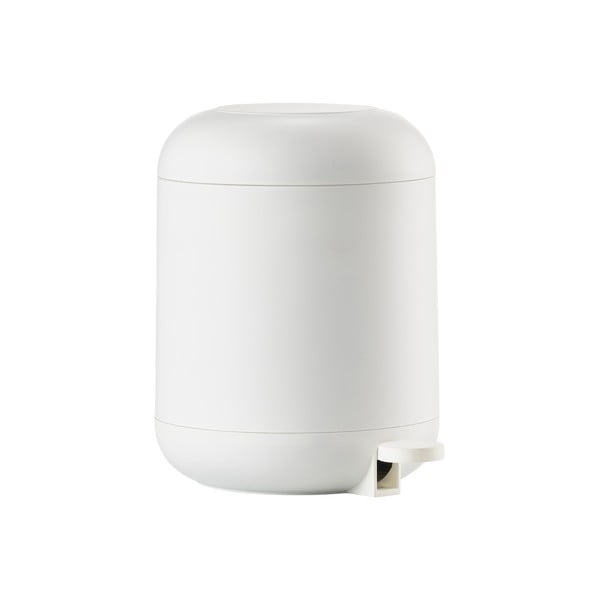 Biały plastikowy kosz na śmieci z pedałem 4 l Sensu – Zone