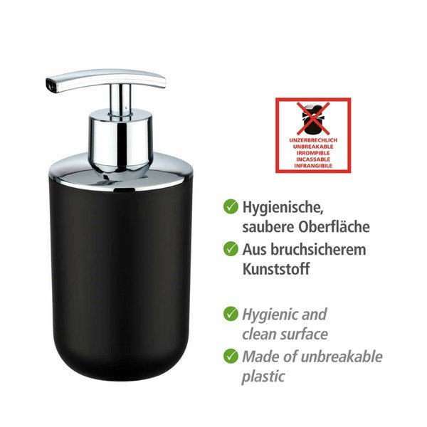 Czarny dozownik do mydła Wenko Brasil-image-4