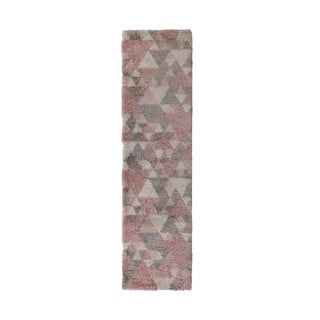 Różowo-szary chodnik Flair Rugs Nuru, 60x230 cm