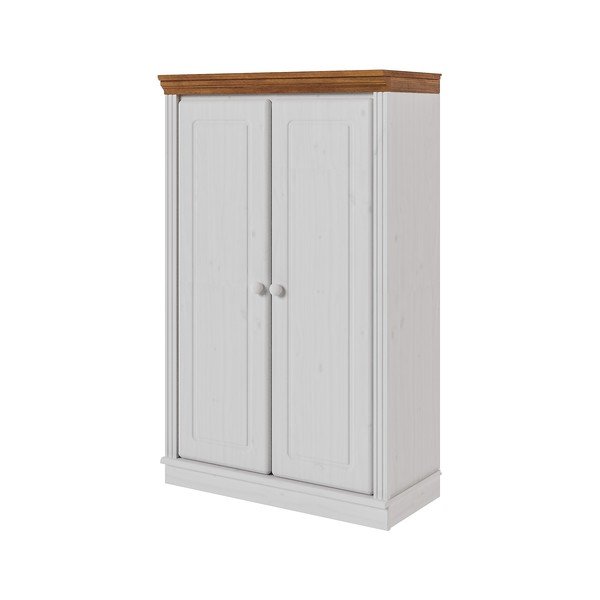 Biała/w bursztynowym kolorze szafka z litego drewna sosnowego 74x118x35 cm Anita – Støraa-image-3