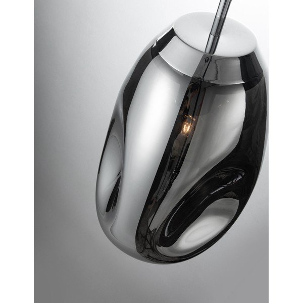 Szklana lampa wisząca w kolorze srebra z połyskiem ø 22 cm Lava – Nova Luce-image-2