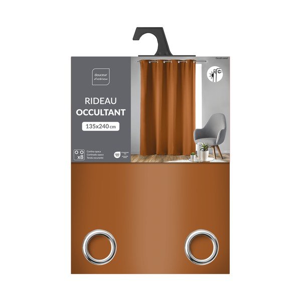Zasłona zaciemniająca w kolorze terakoty 135x240 cm Occult – douceur d'intérieur-image-3