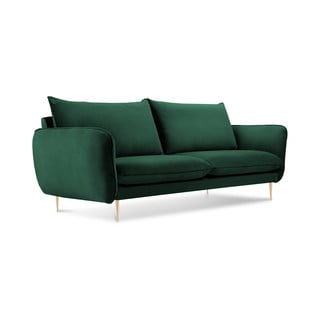 Butelkowozielona aksamitna sofa Cosmopolitan Design Florence, 160 cm