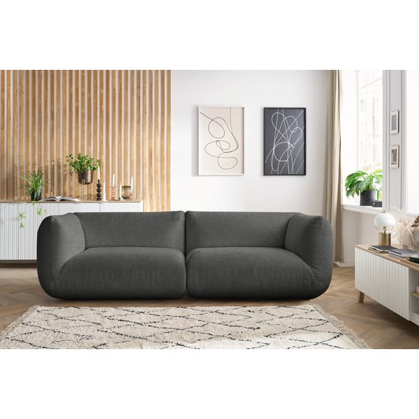 Szara sztruksowa sofa 260 cm Lecomte – Bobochic Paris-image-1