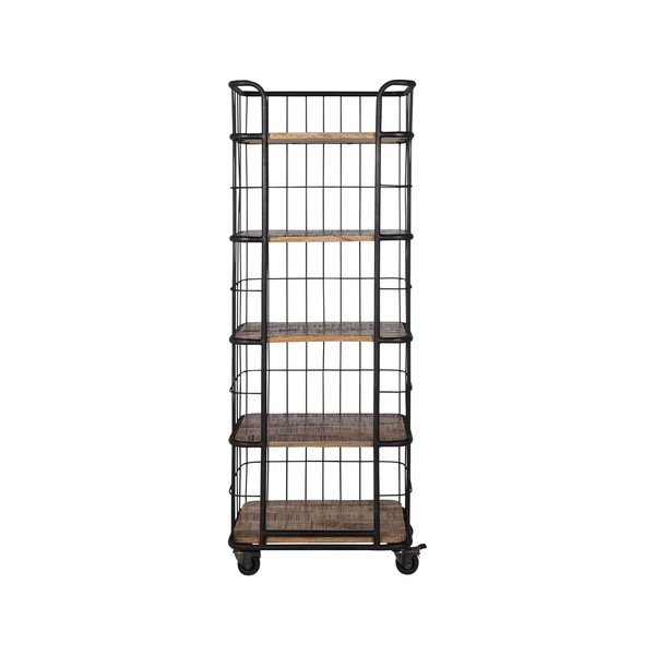 Czarny regał z drewna mango Canett Cabinet, szer. 60 cm
