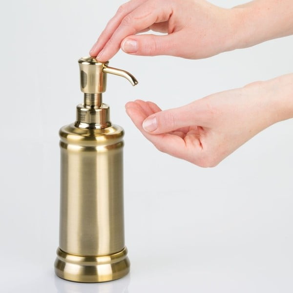 Nierdzewny dozownik do mydła w kolorze złota iDesign Sutton-image-1