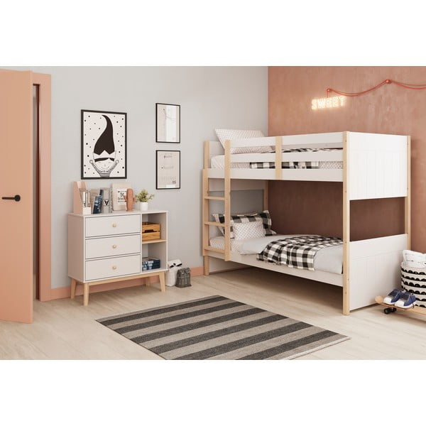 Biała niska komoda dziecięca 90x81 cm Esteban – Marckeric-image-1