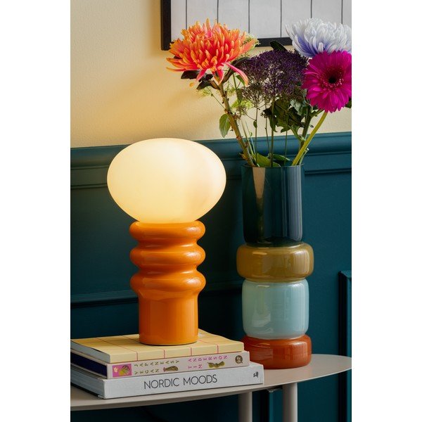 Pomarańczowa lampa stołowa ceramiczna (wysokość 33,5 cm) Catania Aro – Leitmotiv-image-1