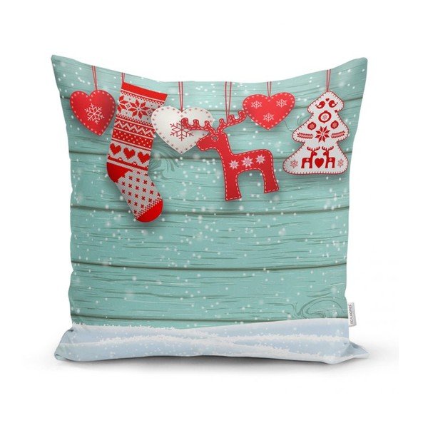 Zestaw 4 świątecznych poszewek na poduszki i bieżnika Minimalist Cushion Covers Winter Wonderland-image-2