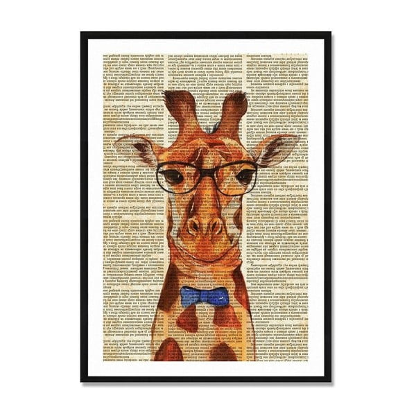 Obraz Really Nice Things Newspaper Giraffe, 40x60 cm