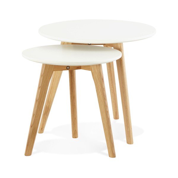 Zestaw 2 stolików z białym blatem Kokoon Espino-image-1