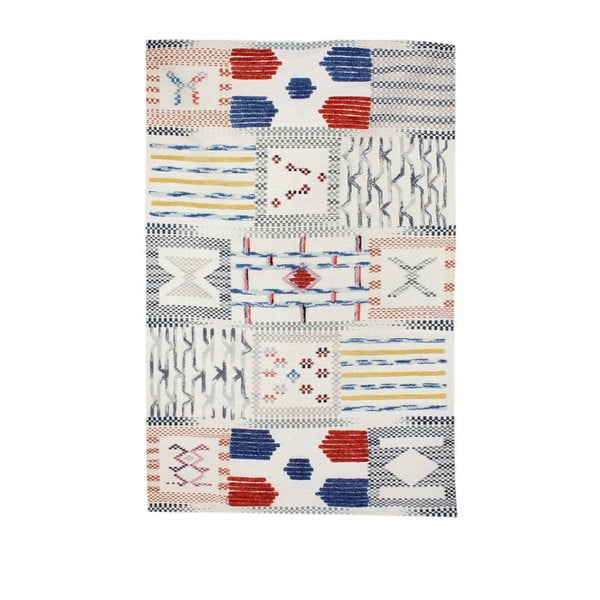 Recznie tkany dywan z bawełny i wełny Kayoom Ravish 222 Elfenbein Multi, 80x150 cm
