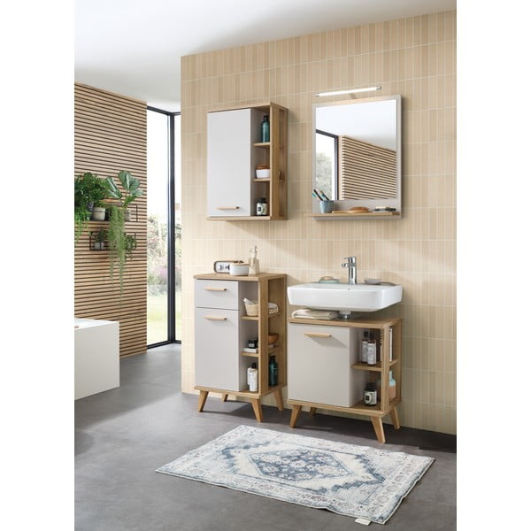 Lustro z półką ścienne 60x74,5 cm Quickset 966 – Pelipal-image-2