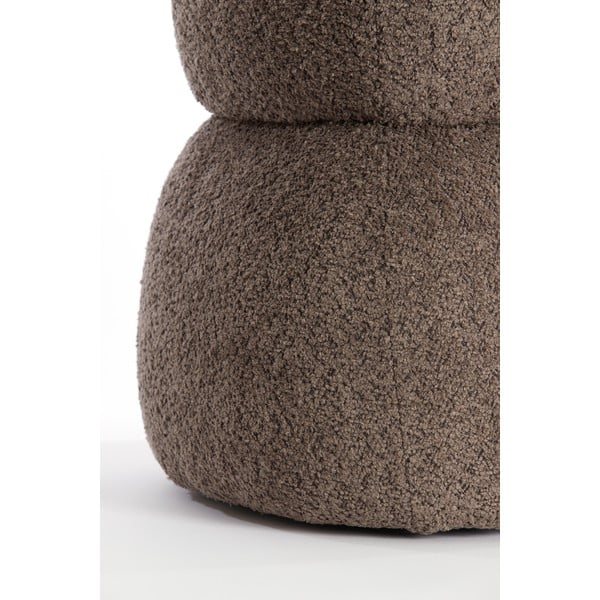 Brązowy puf z materiału bouclé Leyla – Light & Living-image-4
