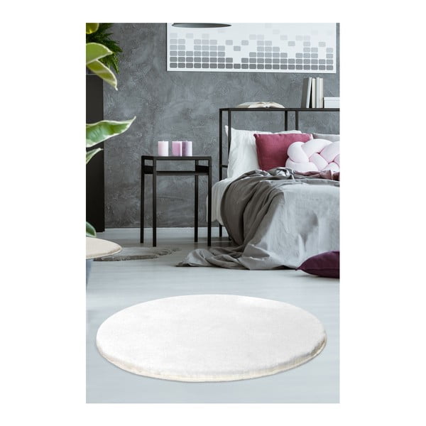 Biały dywan Milano, ⌀ 90 cm