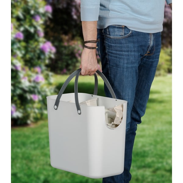 Kosz z plastiku z recyklingu na śmieci do segregacji 25 l Albula – Rotho-image-1