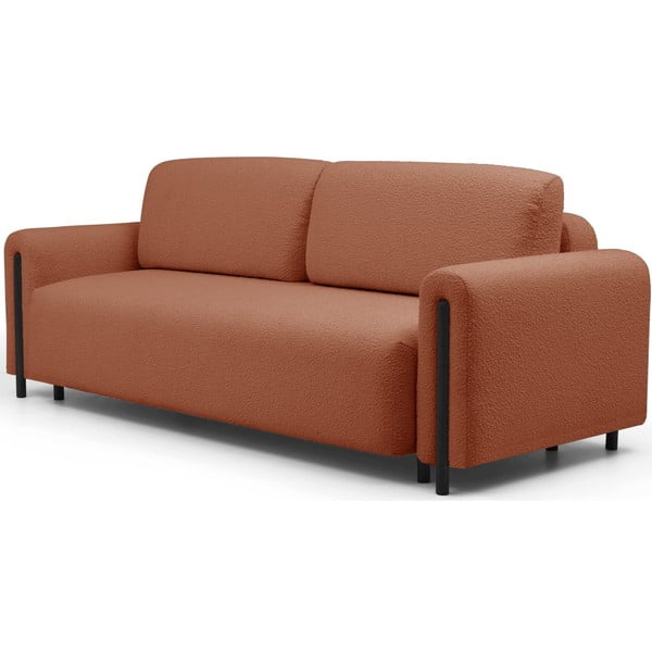 Rozkładana/ze schowkiem sofa z materiału bouclé w kolorze terakoty 244 cm Arcadova – ELTAP-image-2