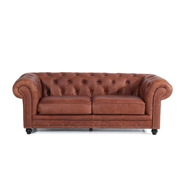 Jasnobrązowa skórzana sofa Max Winzer Orleans, 216 cm