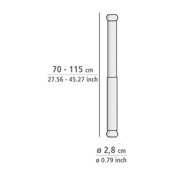 Biały drążek teleskopowy do łazienki Wenko Luz, dł. 70-115 cm-image-4