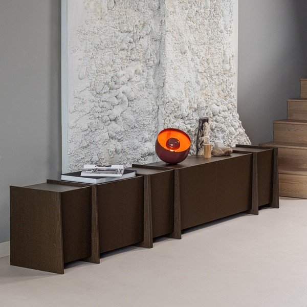 Ciemnobrązowa szafka pod TV w dekorze jesionu 102x53x44 cm Brock – WOOOD-image-1