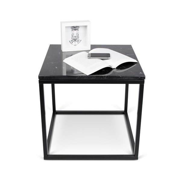 Mały czarny stolik w dekorze marmuru TemaHome Prairie Marble-image-2