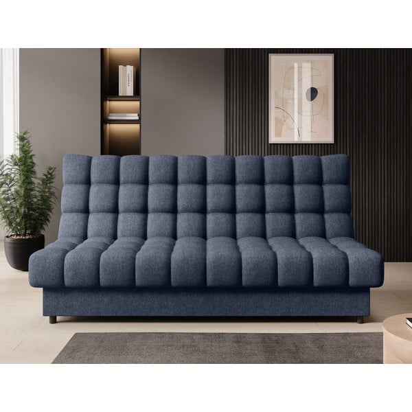 Niebieska rozkładana/ze schowkiem sofa z tkaniny szenilowej 197 cm Clareta – ELTAP-image-1