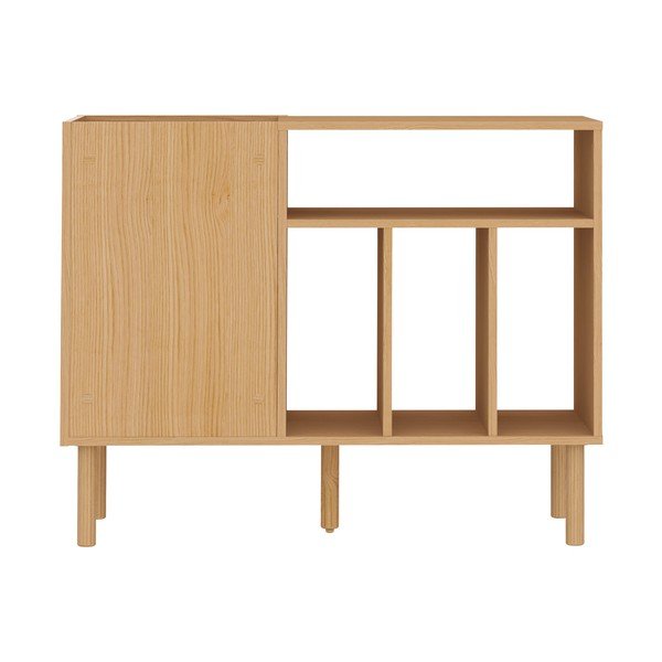 Niska komoda w dekorze dębu na płyty gramofonowe 100x80 cm Viny – TemaHome-image-3