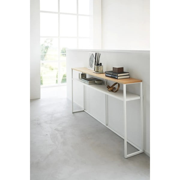 Biało-jasnobrązowa konsola w dekorze jesionu 20,5x126 cm Tower – YAMAZAKI-image-3
