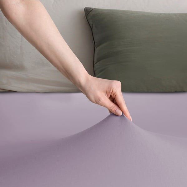 Lawendowe dżersejowe prześcieradło z gumką 200x200 cm Amber – Restilo-image-2