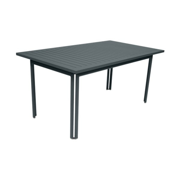 Ciemnoszary metalowy stół ogrodowy Fermob Costa, 160x80 cm
