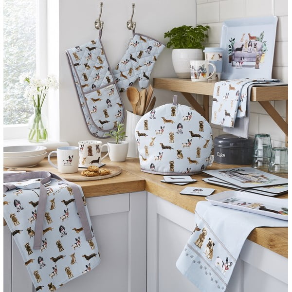 Zestaw ścierek i rękawicy kuchennej 4 szt. Curious Dogs – Cooksmart ®-image-2