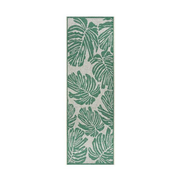 Zielono-beżowy chodnik zewnętrzny NORTHRUGS Monstera, 70x200 cm