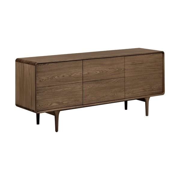 Ciemnobrązowa komoda w dekorze dębu 180x75x45 cm Darwin – House Nordic