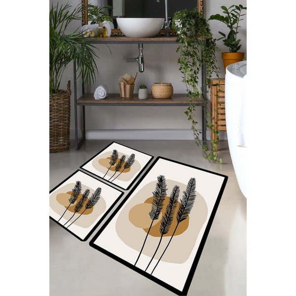 Brązowe dywaniki łazienkowe zestaw 3 szt. 60x100 cm Day Sunrise – Foutastic-image-1