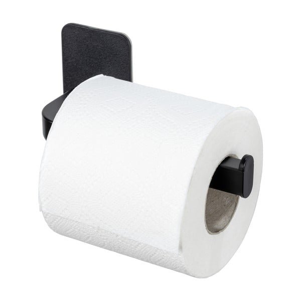 Czarny plastikowy uchwyt na papier toaletowy bez wiercenia Parma – Allstar