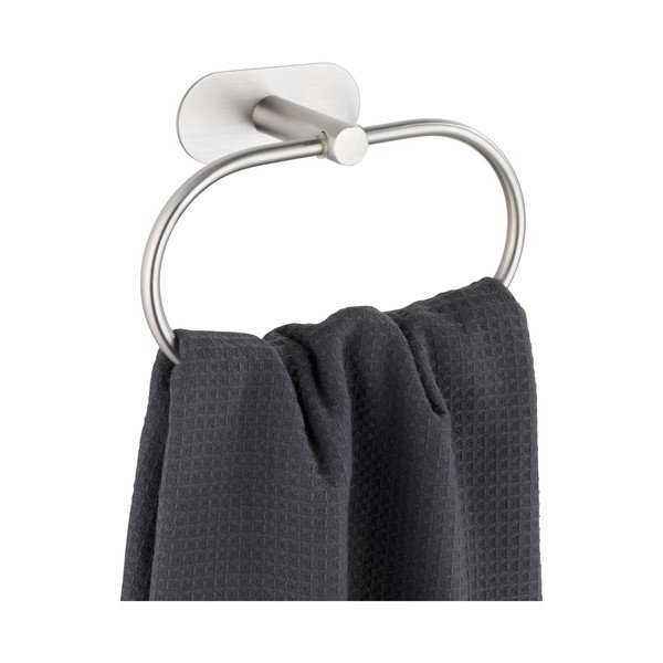 Samoprzylepny wieszak na ręczniki ze stali nierdzewnej w kolorze matowego srebra Orea – Wenko-image-2