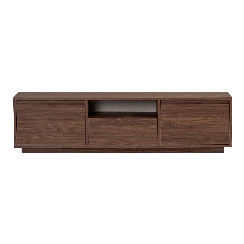 Szafka pod TV w dekorze orzecha w ciemnym naturalnym kolorze 160x42x30 cm Sentinel – Kalune Design (zdjęcie 5)