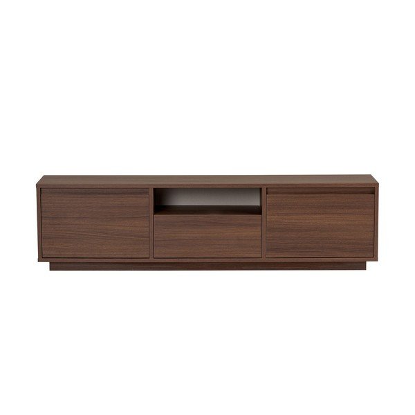 Szafka pod TV w dekorze orzecha w ciemnym naturalnym kolorze 160x42x30 cm Sentinel – Kalune Design-image-4