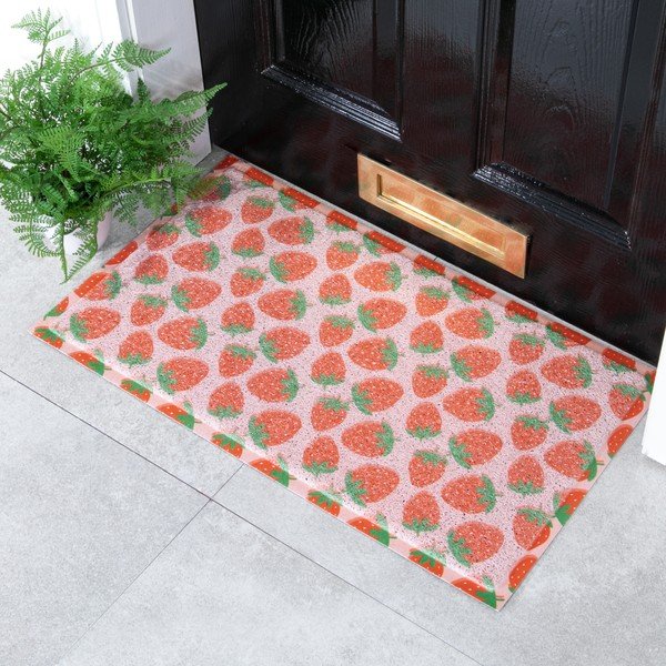 Wycieraczka z PVC 40x70 cm Pink Strawberry – Artsy Doormats-image-1