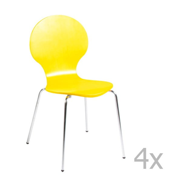 Zestaw 4 żółtych krzeseł Actona Marcus Dining Chair