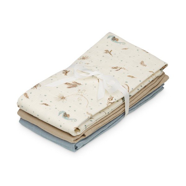 Jasnożółte pieluszki z bawełny organicznej 3 szt. 70x70 cm Sea Garden – Cam Cam Copenhagen