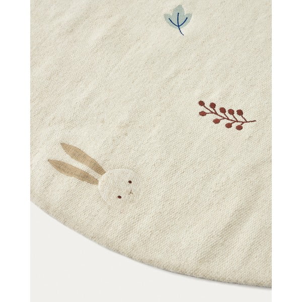 Kremowy wełniany dywan dziecięcy ø 120 cm Yanil – Kave Home-image-4