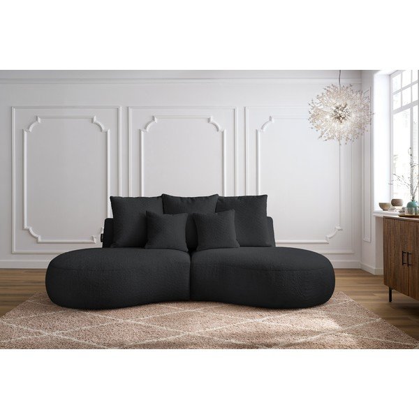 Ciemnoszara sofa z materiału bouclé 260 cm Saint-Germain – Bobochic Paris-image-1