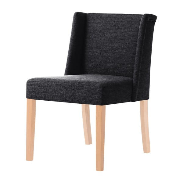 Czarne krzesło z brązowymi nogami Ted Lapidus Maison Zeste