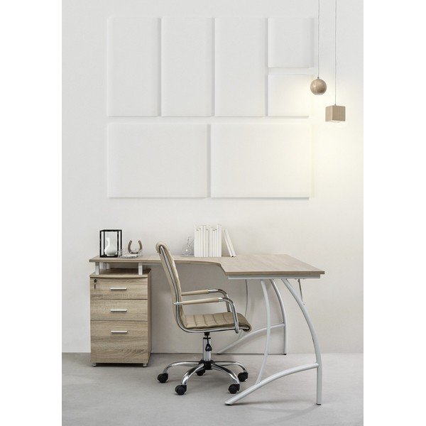 Szarobrązowe krzesło biurowe z imitacji skóry Perth – Yes Everyday-image-1