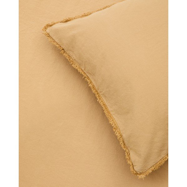 Musztardowa pościel jednoosobowa z perkalu bawełnianego 150x220 cm Sifinia – Kave Home-image-3