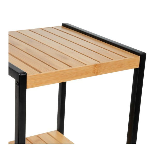 Czarno-naturalny bambusowy regał 30x70 cm – Casa Selección-image-3