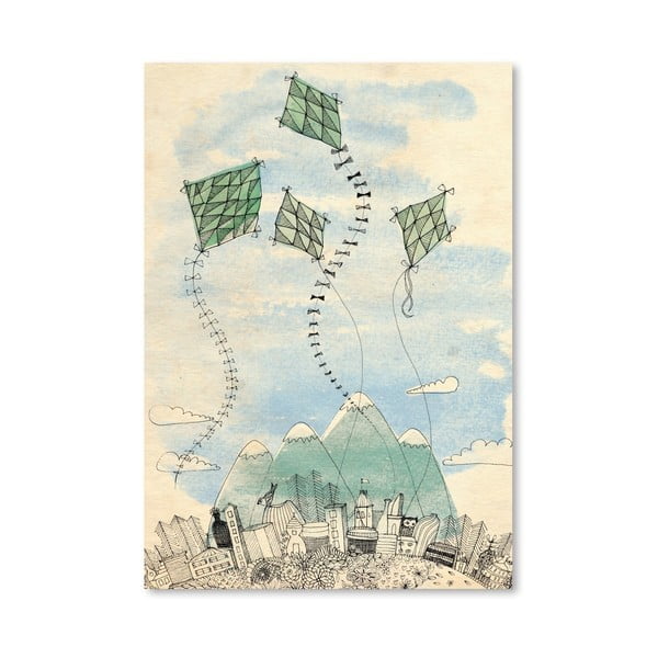 Plakat Four Happy Kites, 30x42 cm