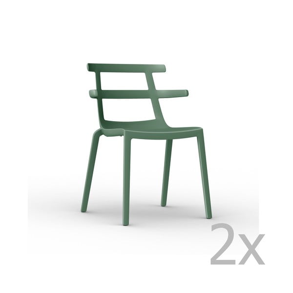 Zestaw 2 zielonych krzeseł ogrodowych Resol Tokyo